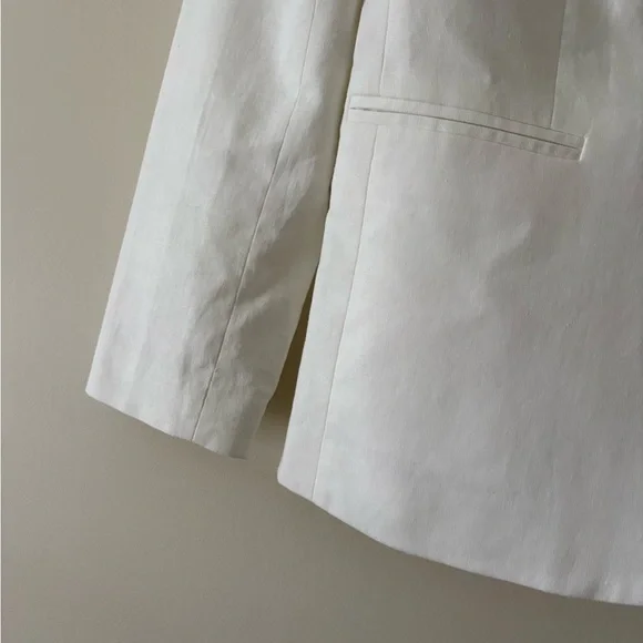 J. Crew Classic White Blazer Linen-Cotton one-button Size 8 - Picture 8 of 15